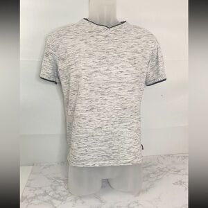 Navy Yard Short Sleeve V Neck T Shirt Mens S White Gray Heather Tee V​​​